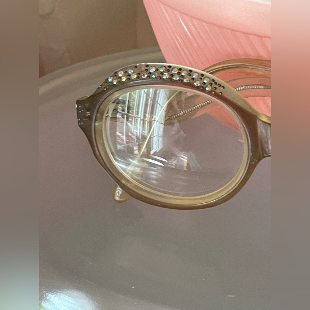 SOLD Vintage Tortoiseshell Cat-Eye Rhinestone Studded Eyeglasses❤️ - Picture 11 of 13